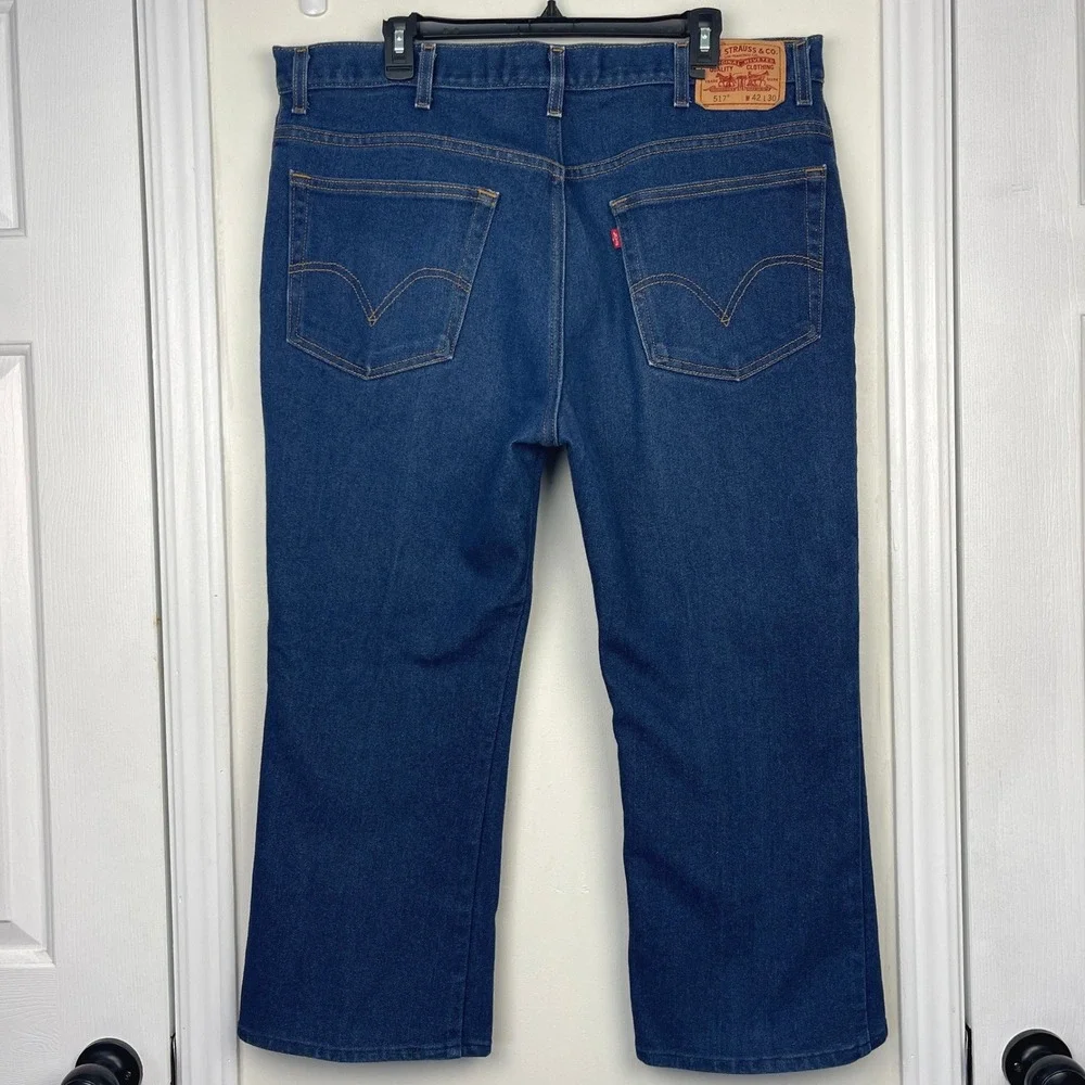 (LOT OF 3) VTG Y2K Levis 517 Boot Cut Mens‎ 42x25 Dark Wash Denim Blue Jeans